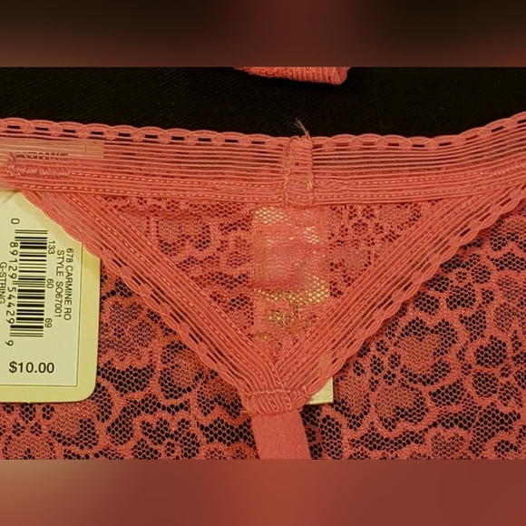 TWO (2) TWO New So Brand Carmine Rose Size Small G-String Thong Lace - Picture 6 of 9